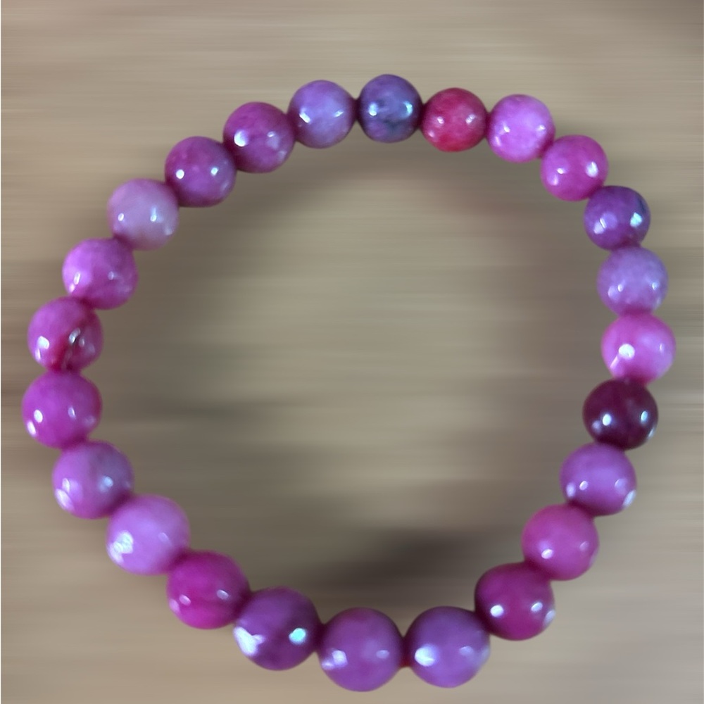 Chic Pink Rhodonite Healing Beaded Bracelet